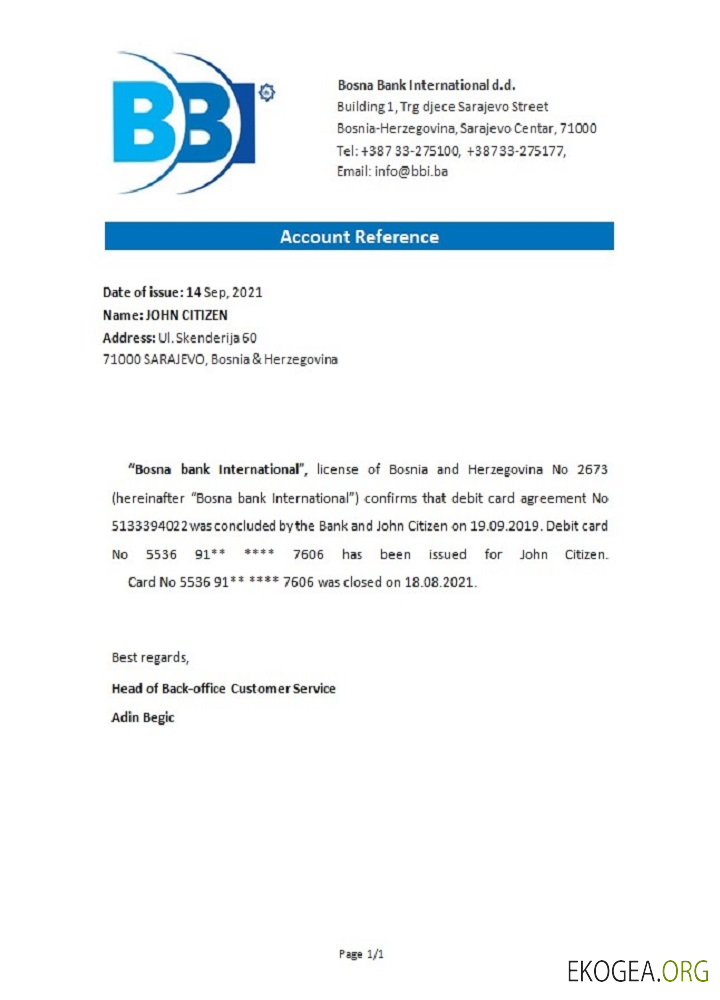 Bosnie , Herzégovine , Bosna Bank Internat , closure référence